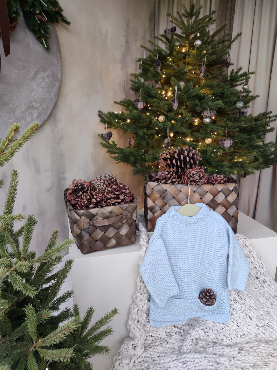 Kid wool alpaca sweater tunic - small grown up - light blue