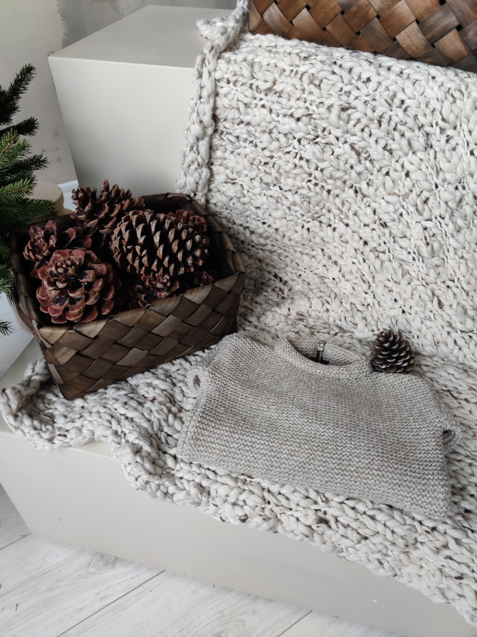 Kid wool alpaca sweater tunic - small grown up - cocoa