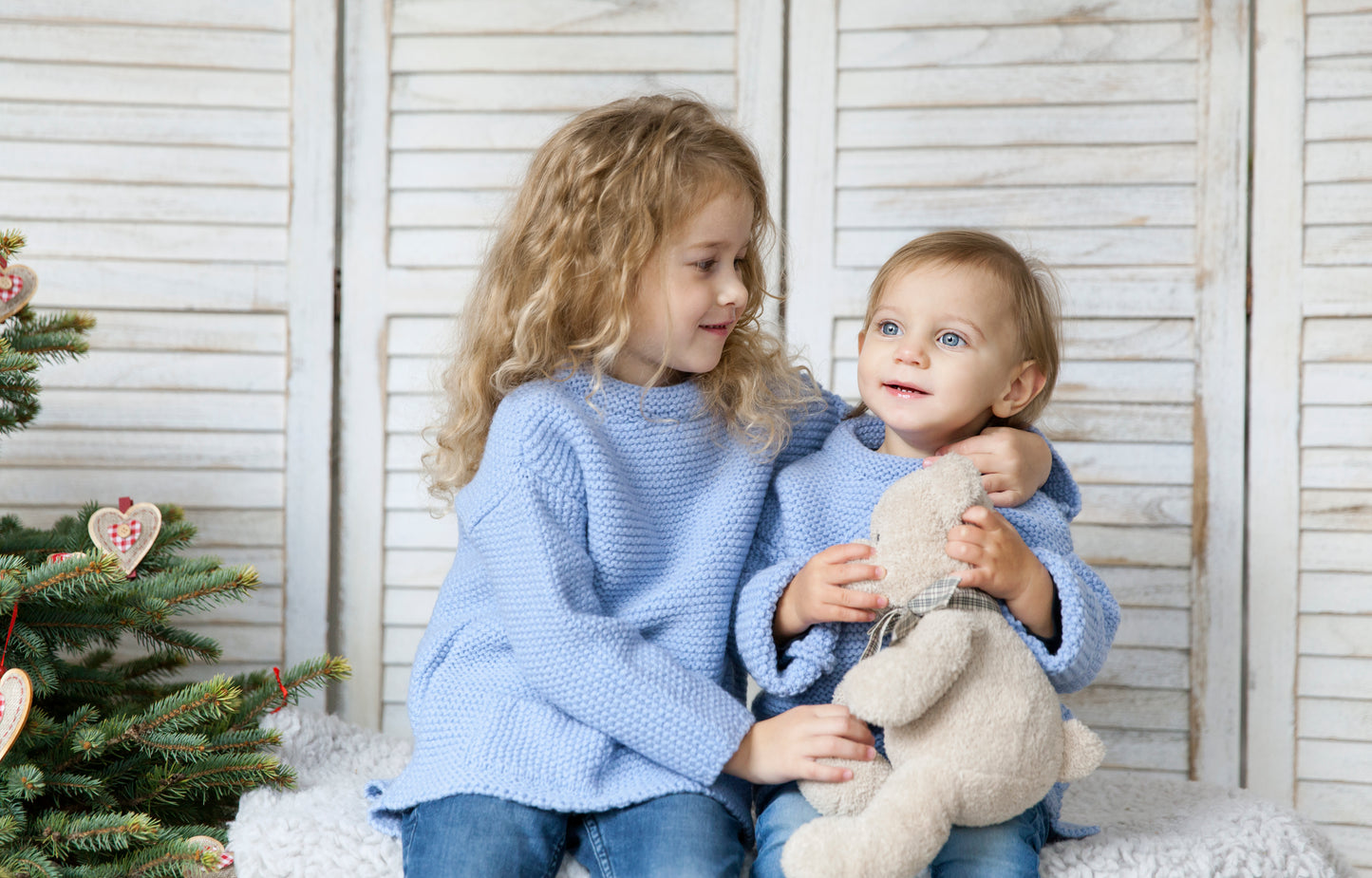 Kid wool alpaca sweater tunic - small grown up - light blue