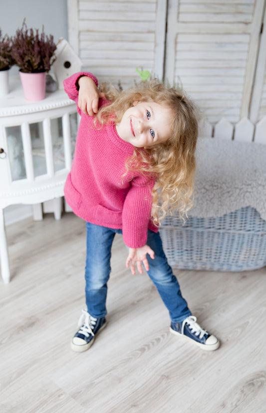 Kid wool alpaca sweater tunic - small grown up - pink