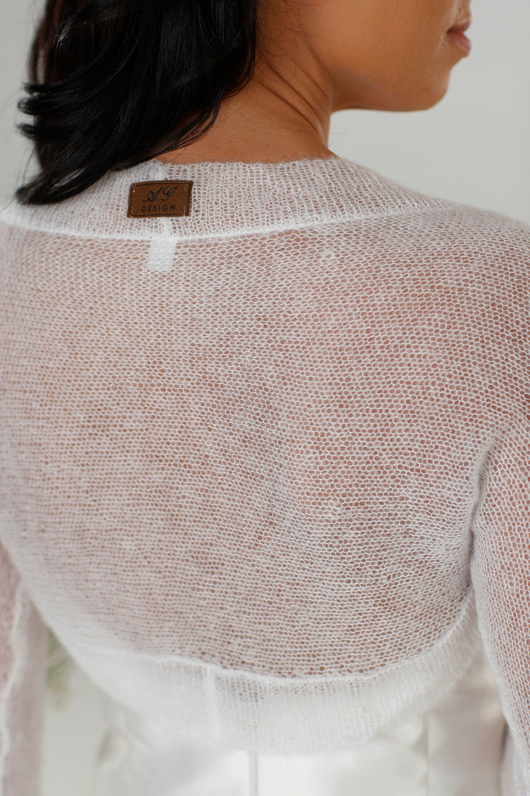 Wedding mohair bolero Anna - white