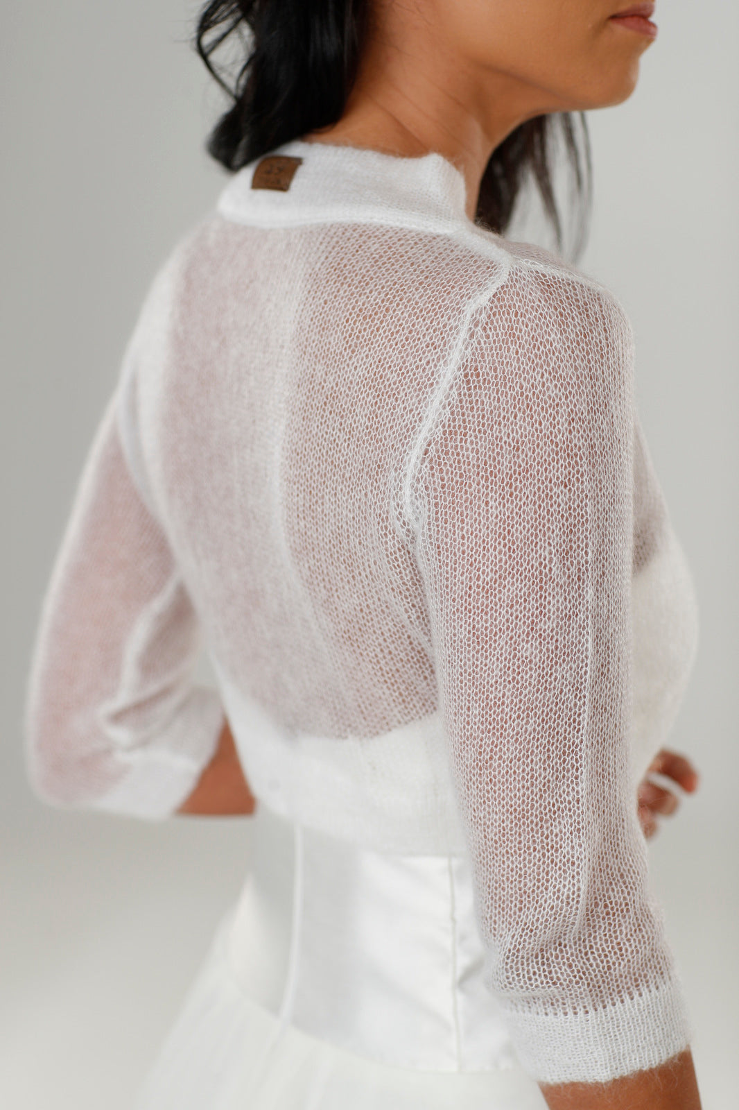 Wedding mohair bolero Ema - white