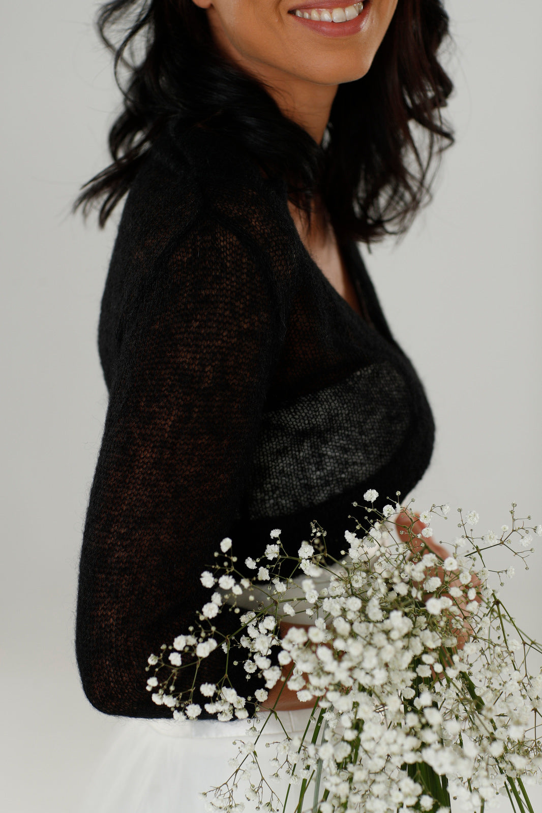 Wedding mohair bolero Anna - black