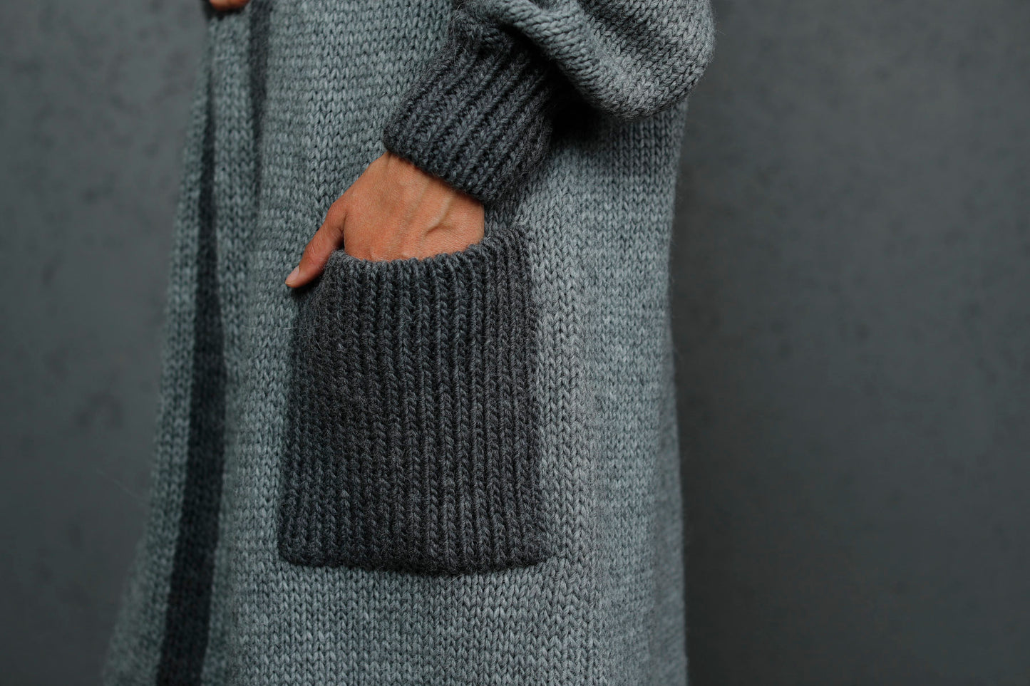 Chunky knit oversized cardigan Natalie - gray!