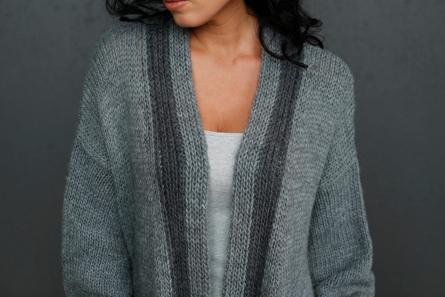 Chunky knit oversized cardigan Natalie - gray!