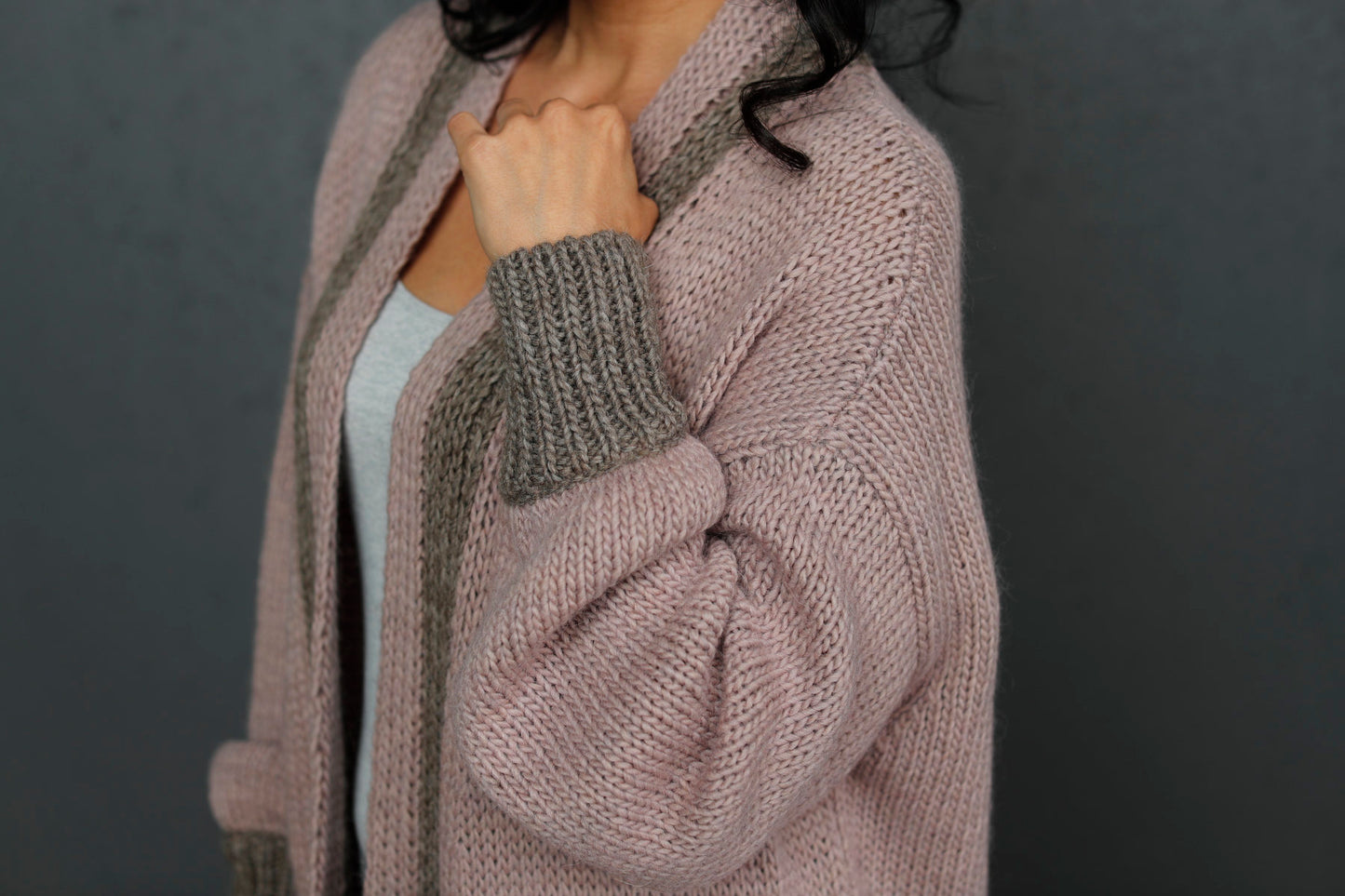 Chunky knit oversized cardigan Natalie - dusty rose!