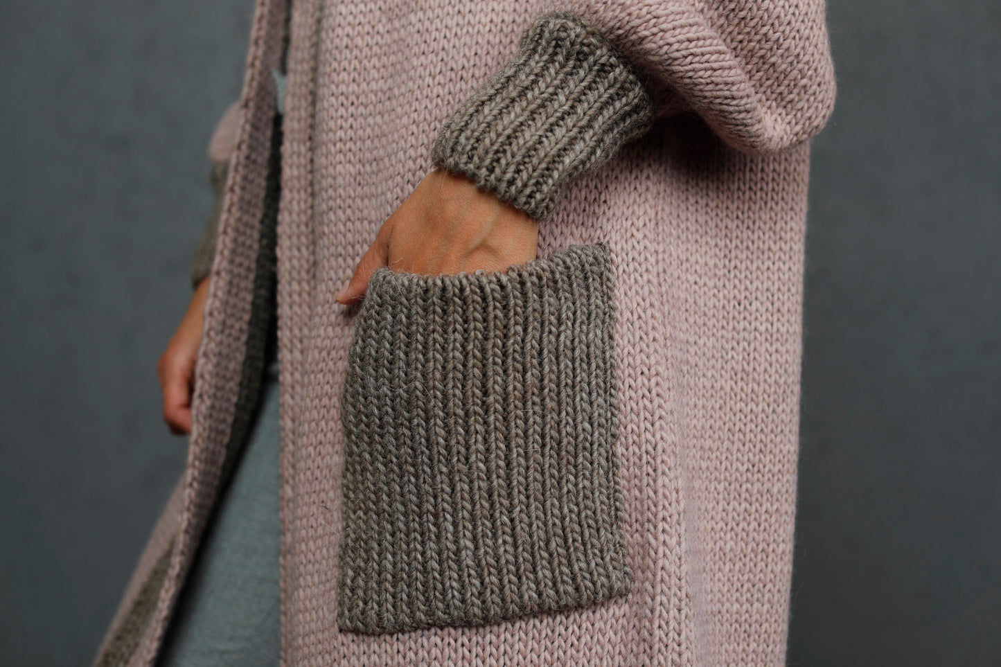 Chunky knit oversized cardigan Natalie - dusty rose!