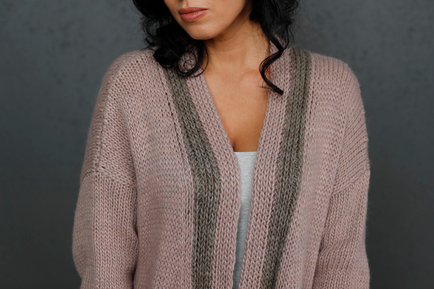 Chunky knit oversized cardigan Natalie - dusty rose!
