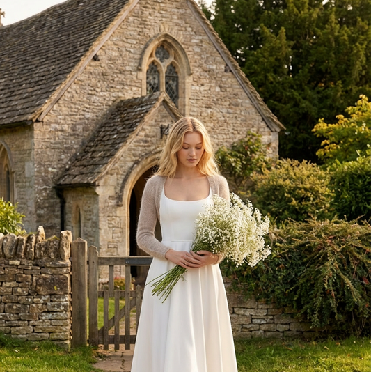 Boléro de mariage en mohair Anna - beige