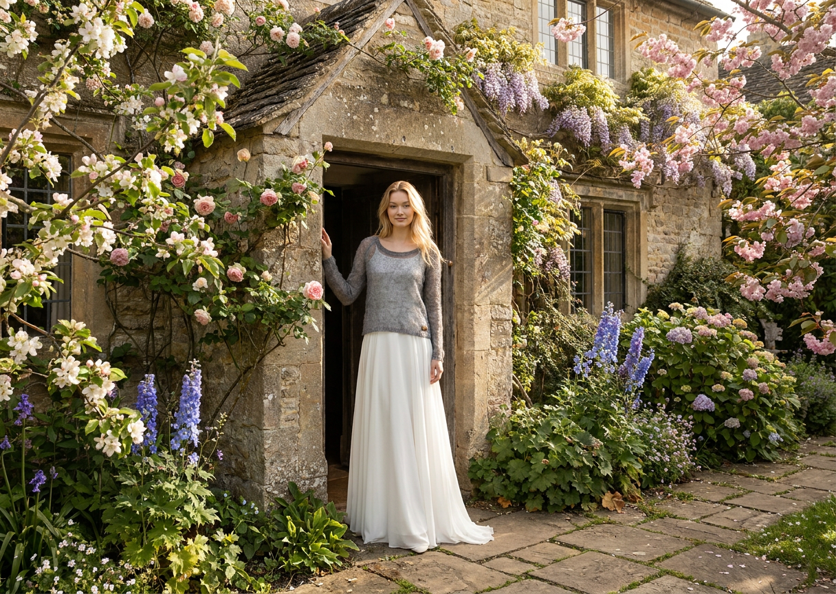 Bridal wedding mohair sweater Adele - gray