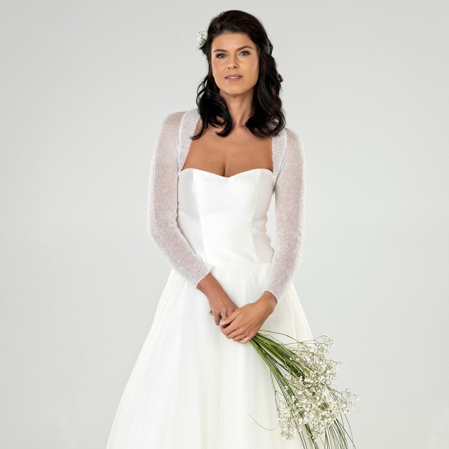 Wedding mohair bolero Anna - white