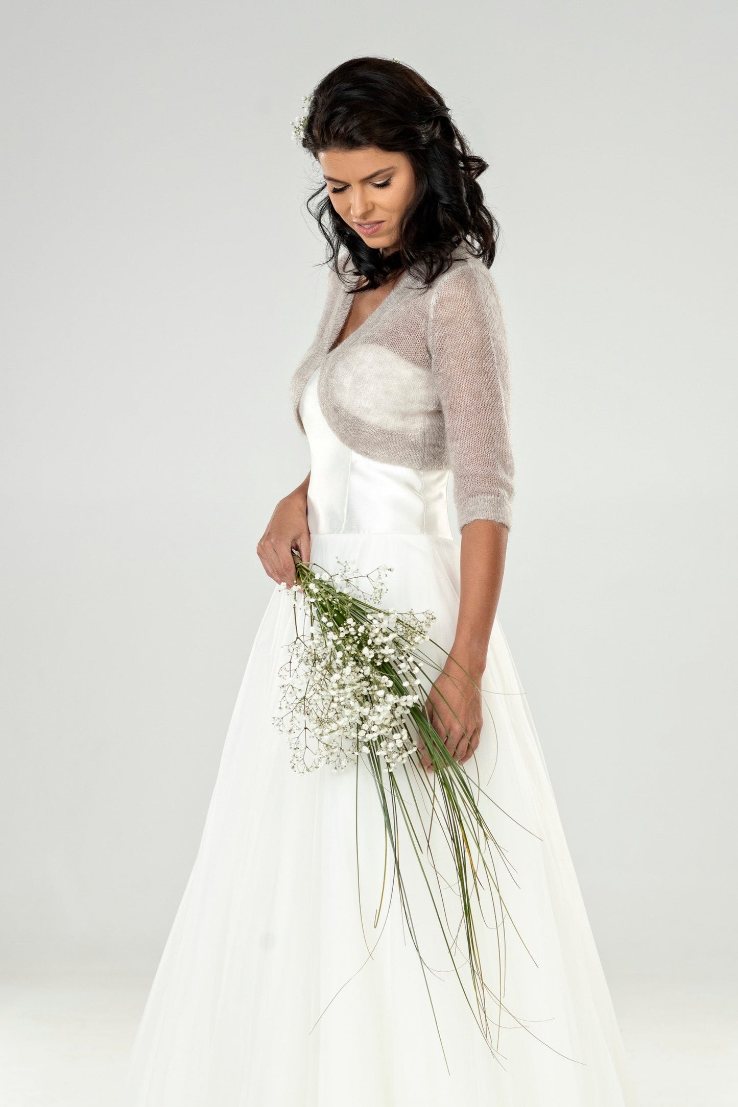 Wedding mohair bolero Ema - beige