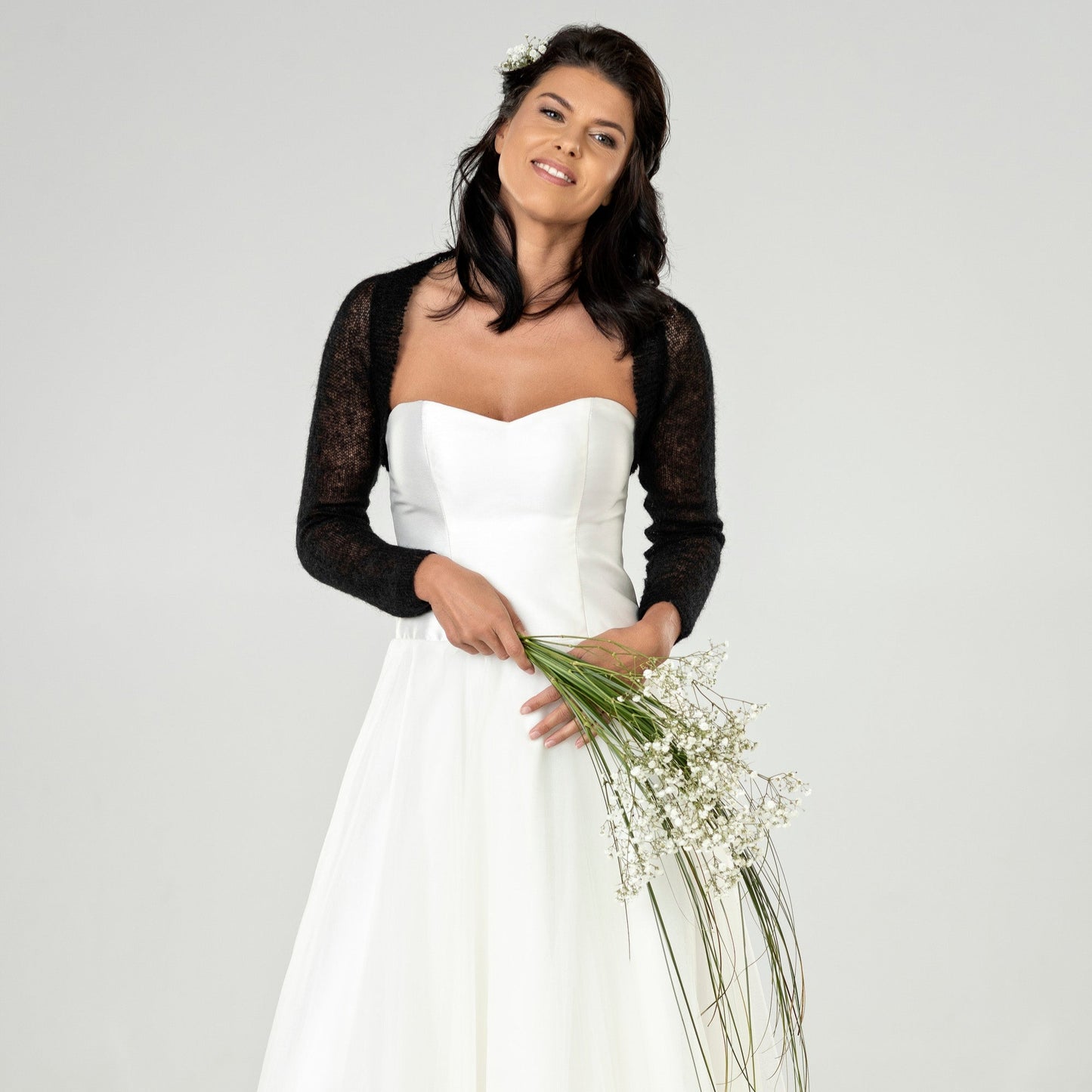Wedding mohair bolero Anna - black