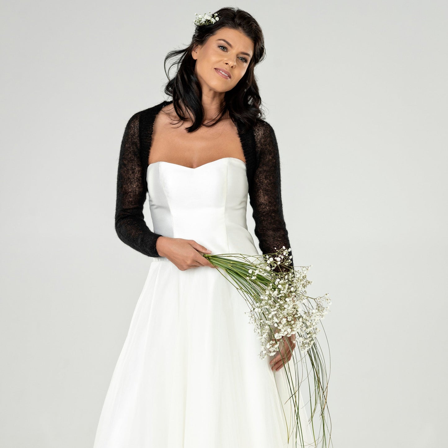 Wedding mohair bolero Anna - black