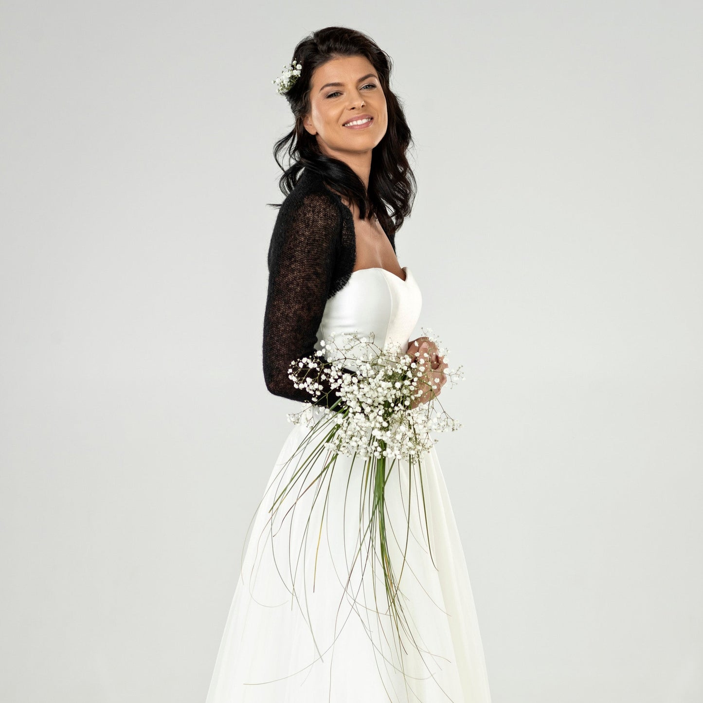 Wedding mohair bolero Anna - black
