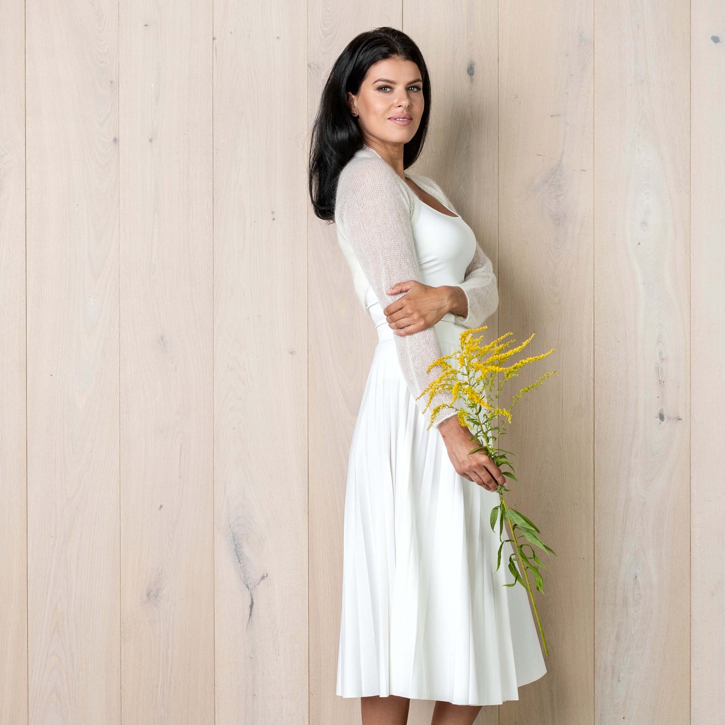 Wedding mohair bolero Anna - ivory