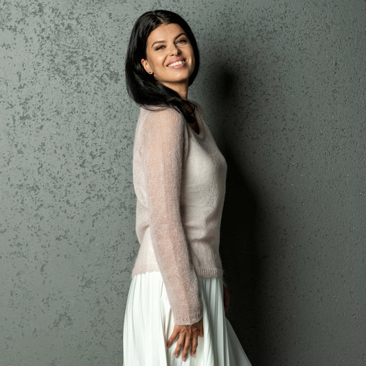 Bridal wedding mohair sweater Adele - ash rose