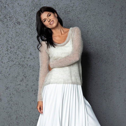 Bridal wedding mohair sweater Adele - beige