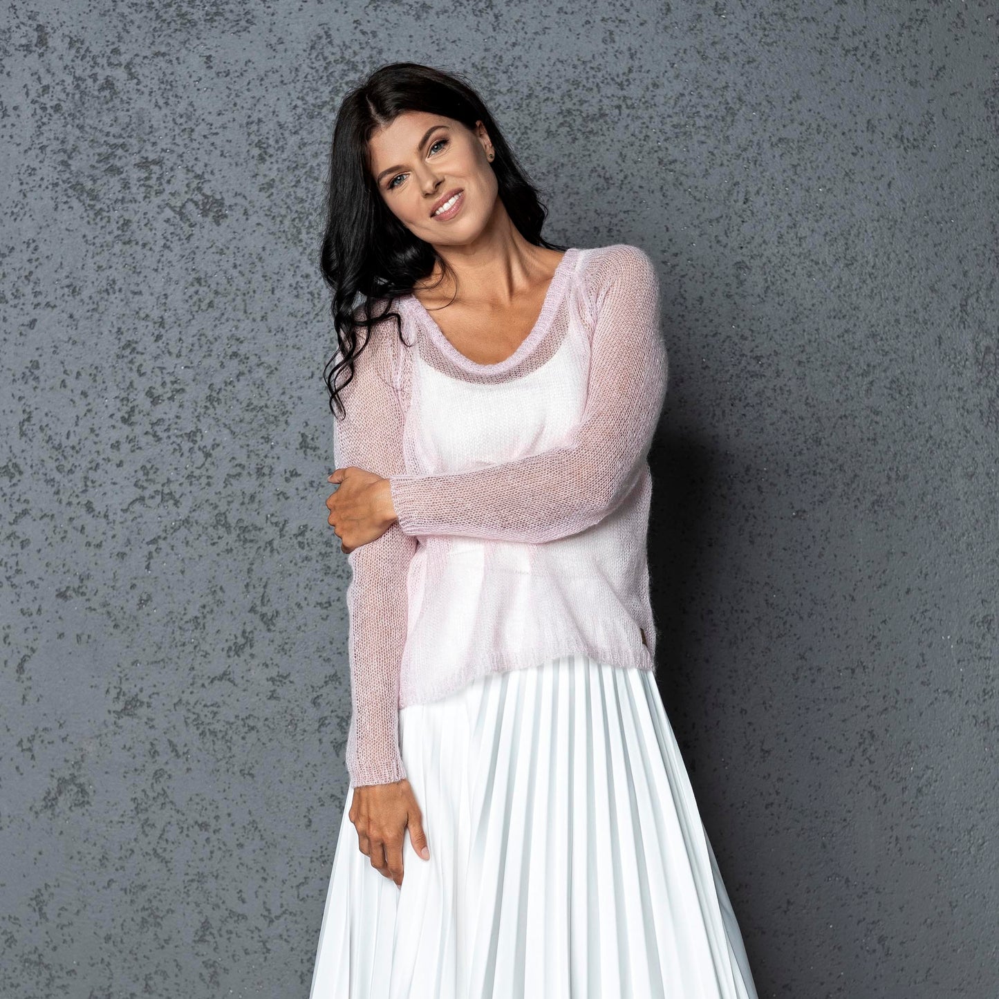 Bridal wedding mohair sweater Adele - pink