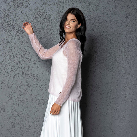 Bridal wedding mohair sweater Adele - pink