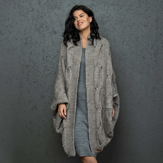 Knotty chunky knit cardigan oversized and forever go - cocoa!