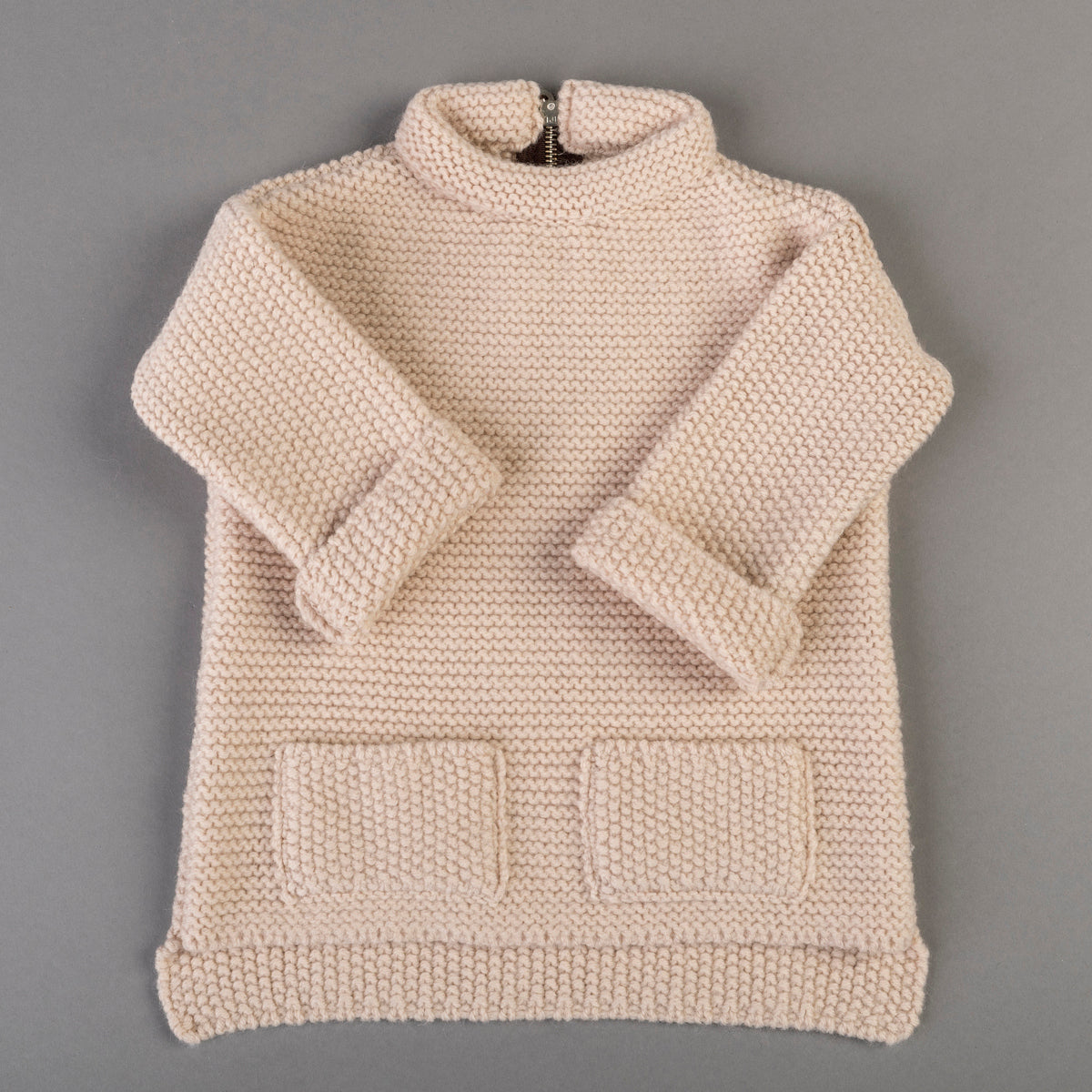 Kid wool alpaca sweater tunic - small grown up - nude