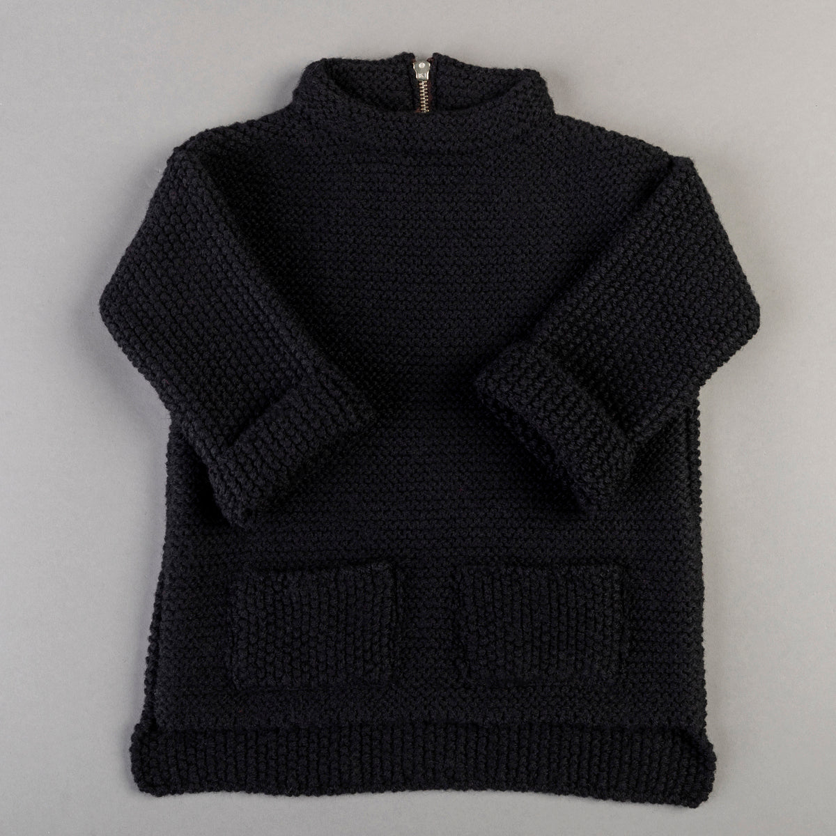 Kid wool alpaca sweater tunic - small grown up - black
