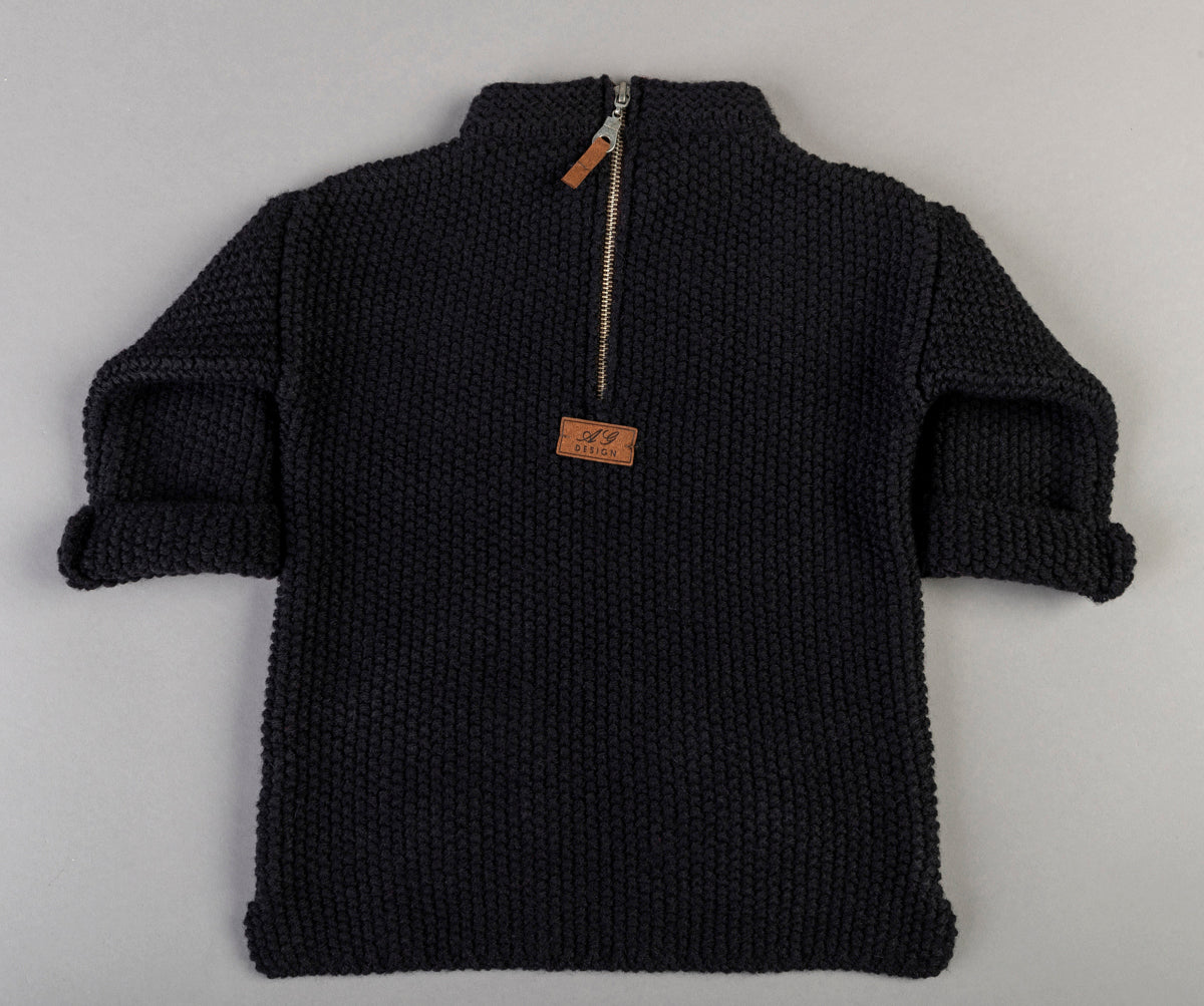 Kid wool alpaca sweater tunic - small grown up - black