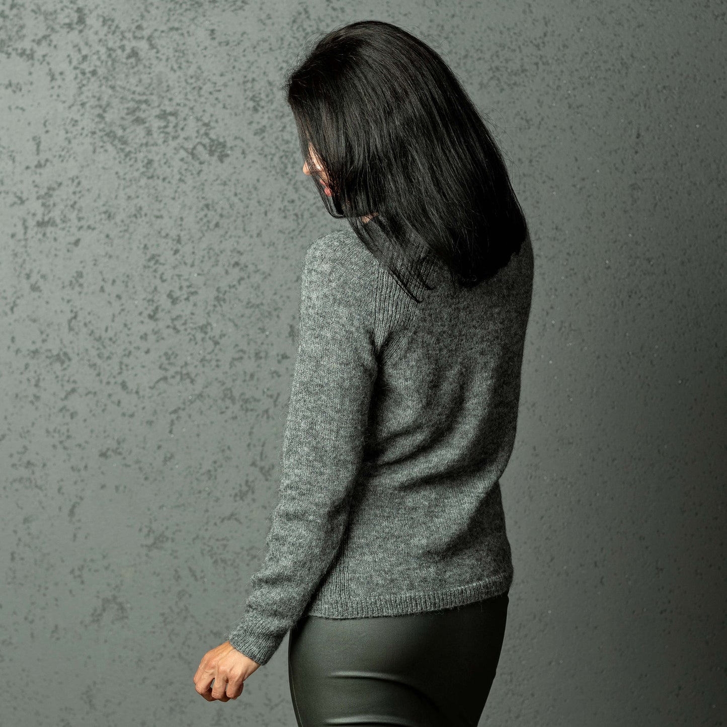 Alpaca wool knit sweater DREAM - gray