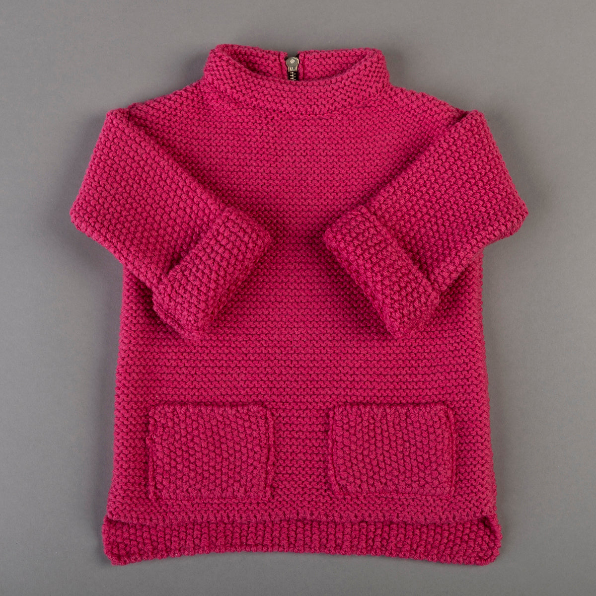 Kid wool alpaca sweater tunic - small grown up - pink
