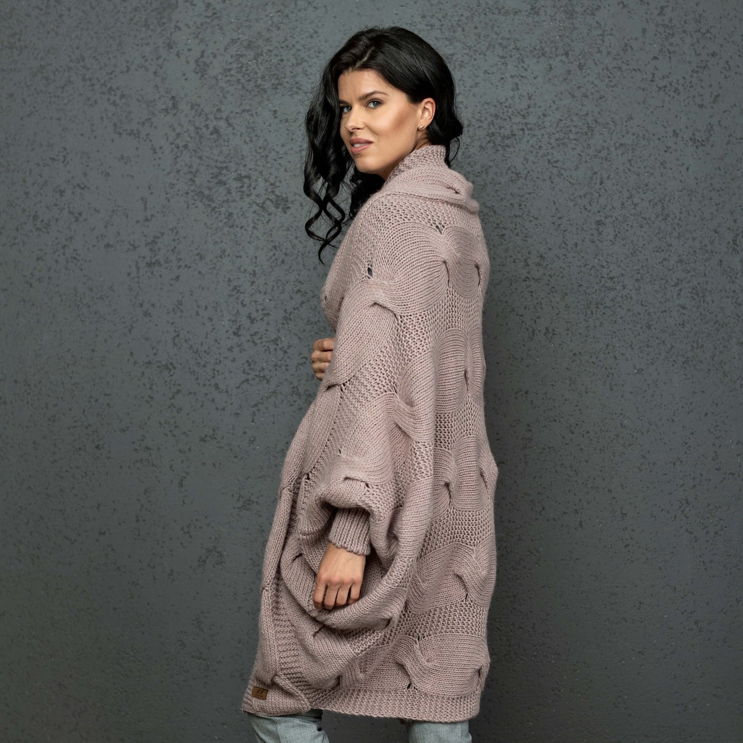 Knotty chunky knit cardigan oversized and forever go - ash rose!