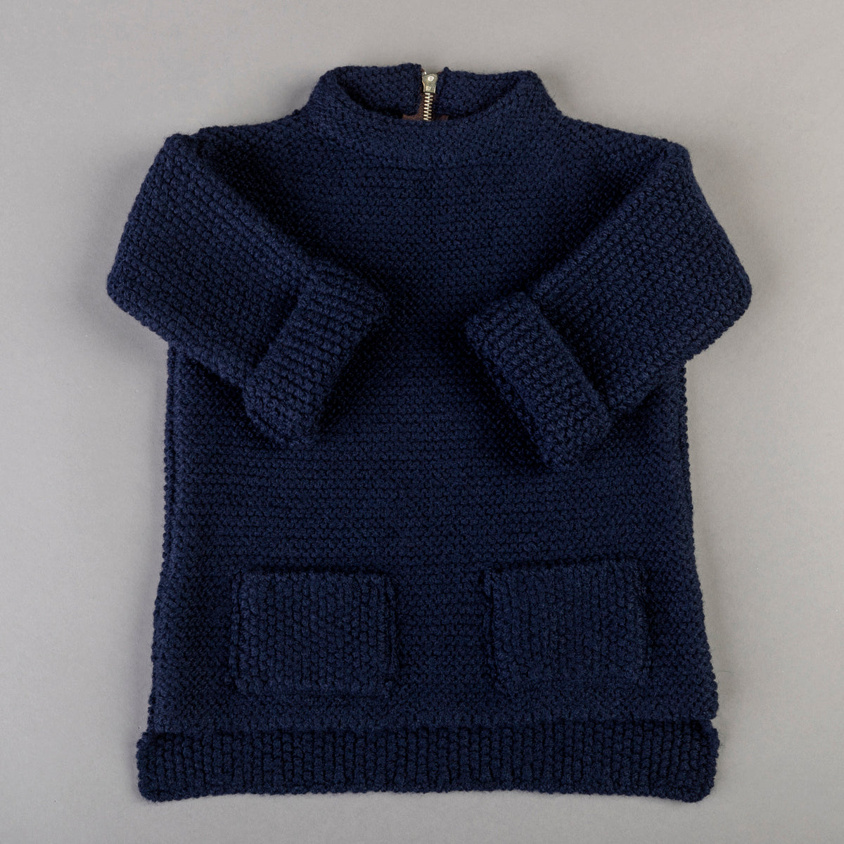 Kid wool alpaca sweater tunic - small grown up - dark blue