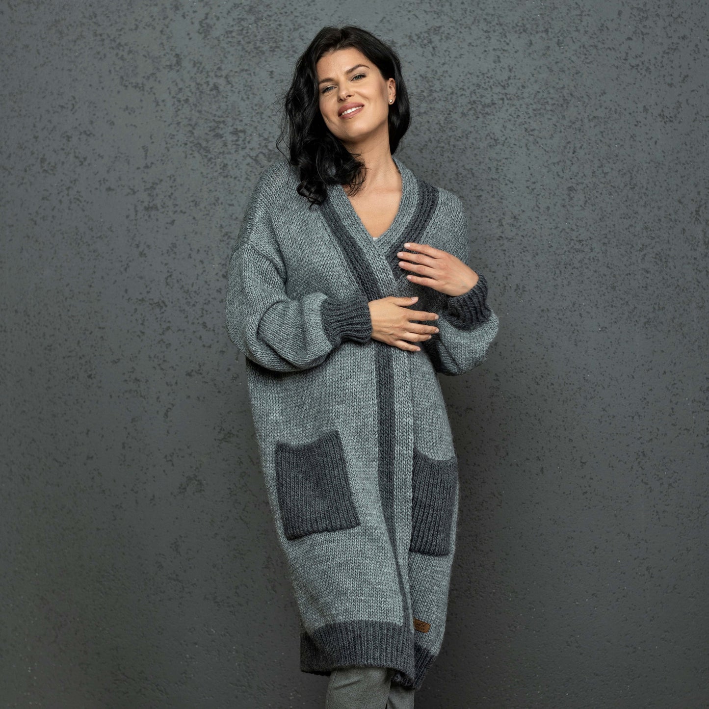 Chunky knit oversized cardigan Natalie - gray!