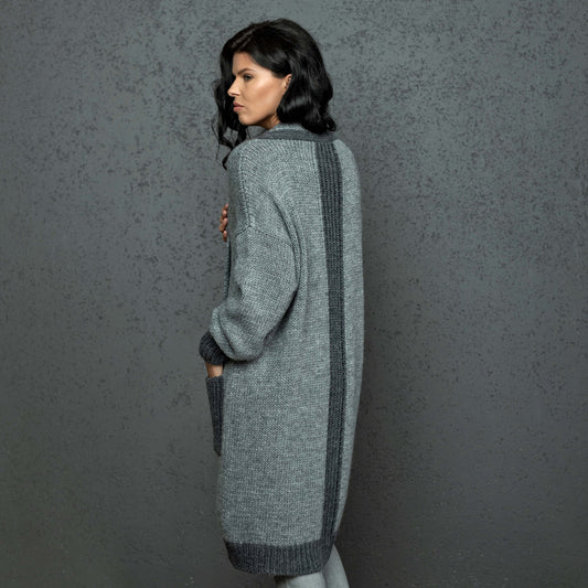 Chunky knit oversized cardigan Natalie - gray!