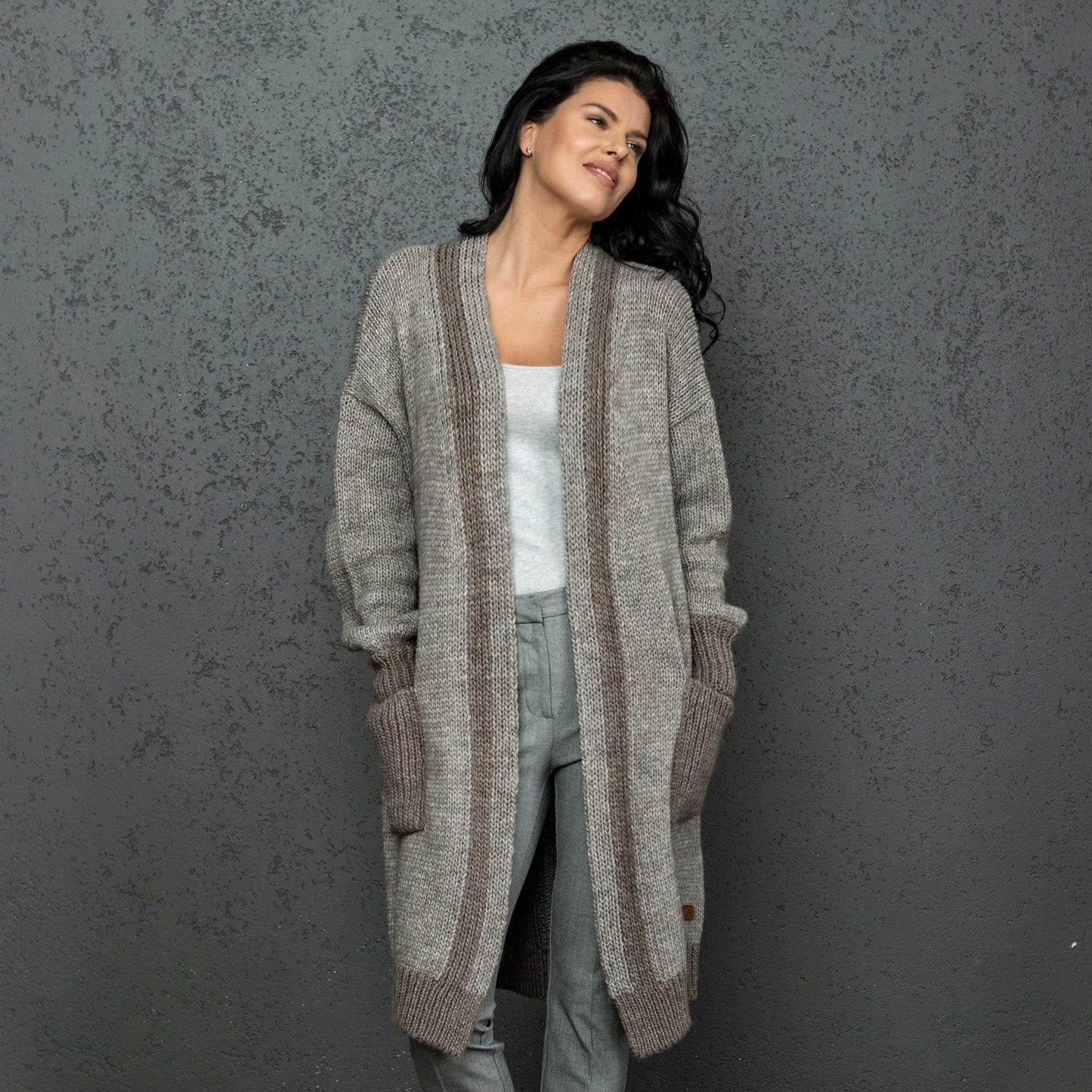 Chunky knit oversized cardigan Natalie - cocoa!