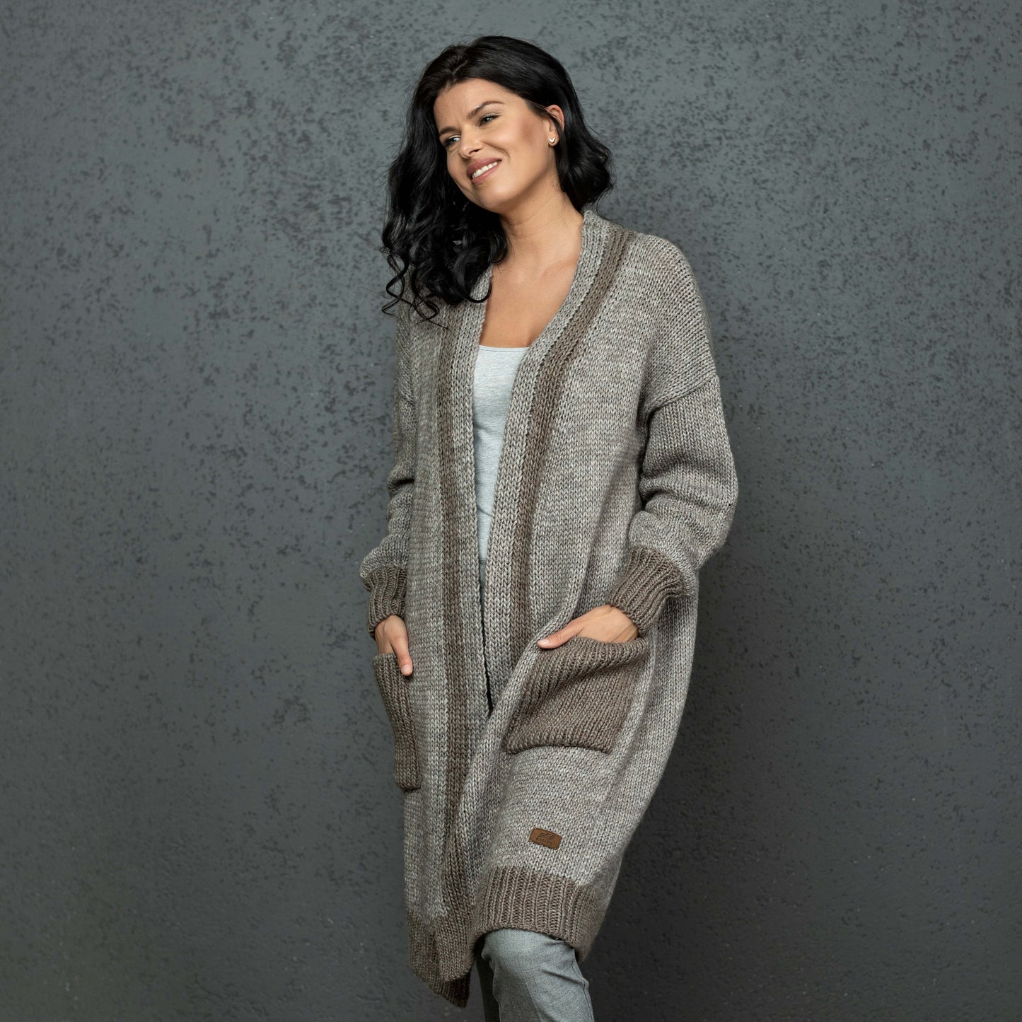 Chunky knit oversized cardigan Natalie - cocoa!