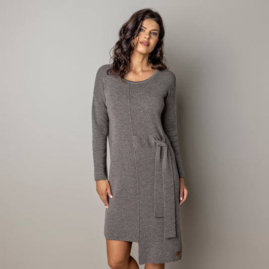 Thin knit dress CLAUDIA - amazingly soft beauty 100 % merino wool, cocoa