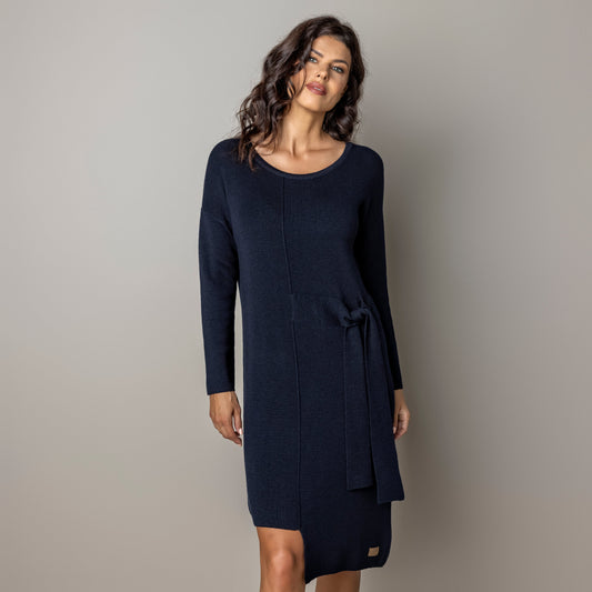Thin knit dress CLAUDIA - amazingly soft beauty 100 % merino wool - dark blue