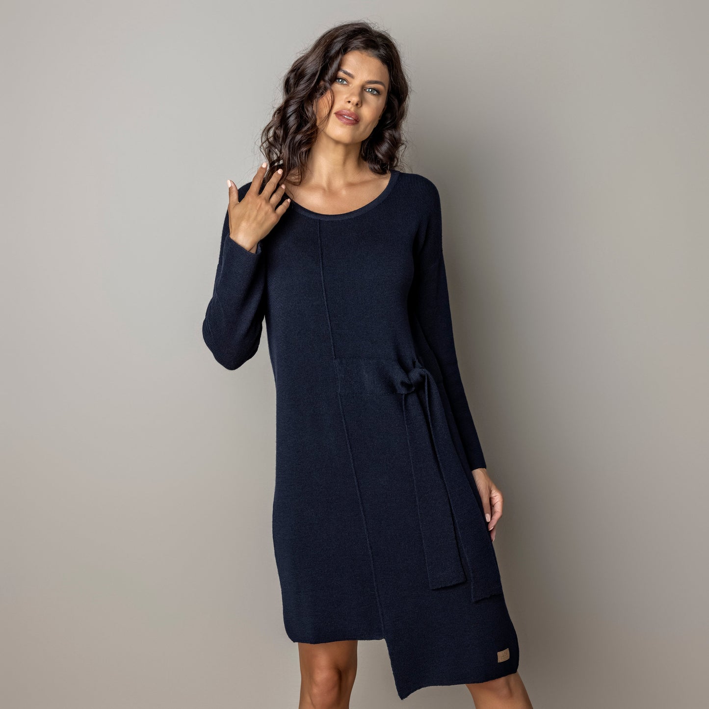 Thin knit dress CLAUDIA - amazingly soft beauty 100 % merino wool - dark blue