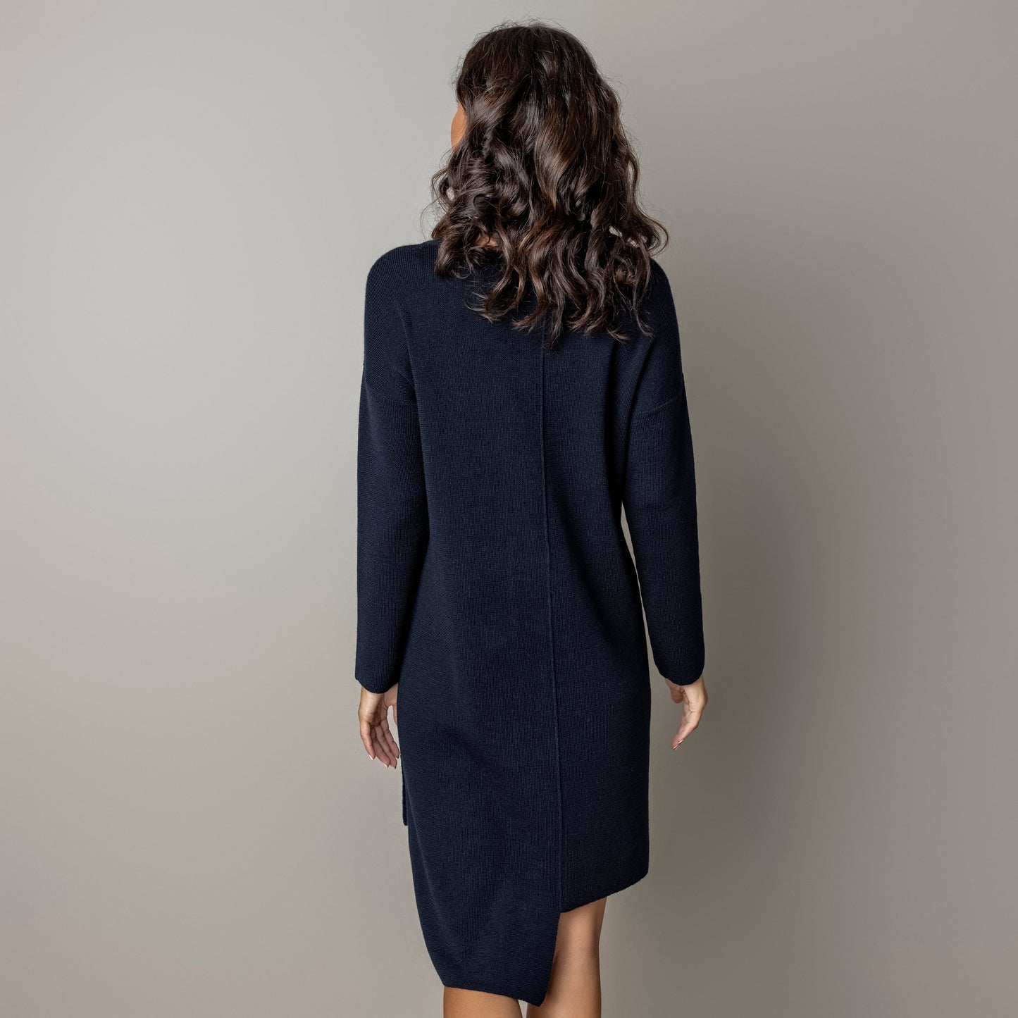 Thin knit dress CLAUDIA - amazingly soft beauty 100 % merino wool - dark blue