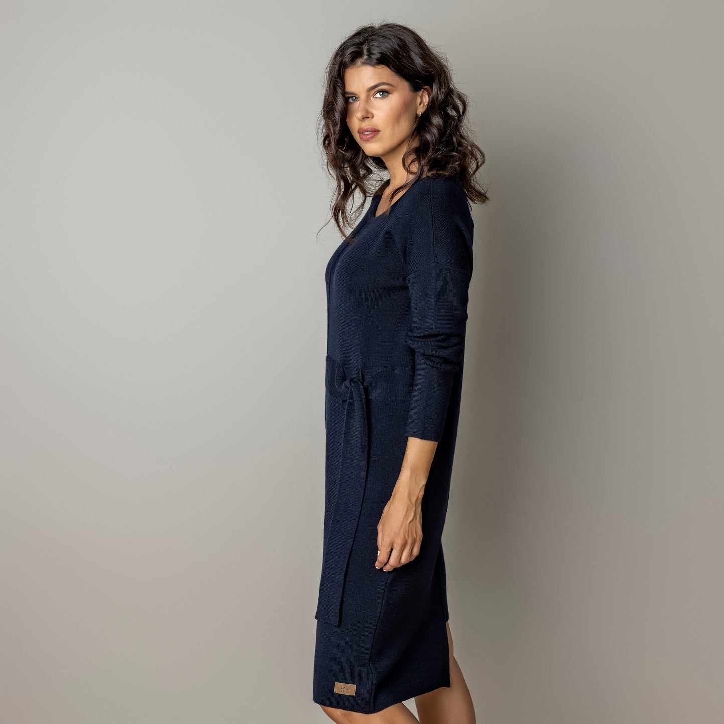 Thin knit dress CLAUDIA - amazingly soft beauty 100 % merino wool - dark blue