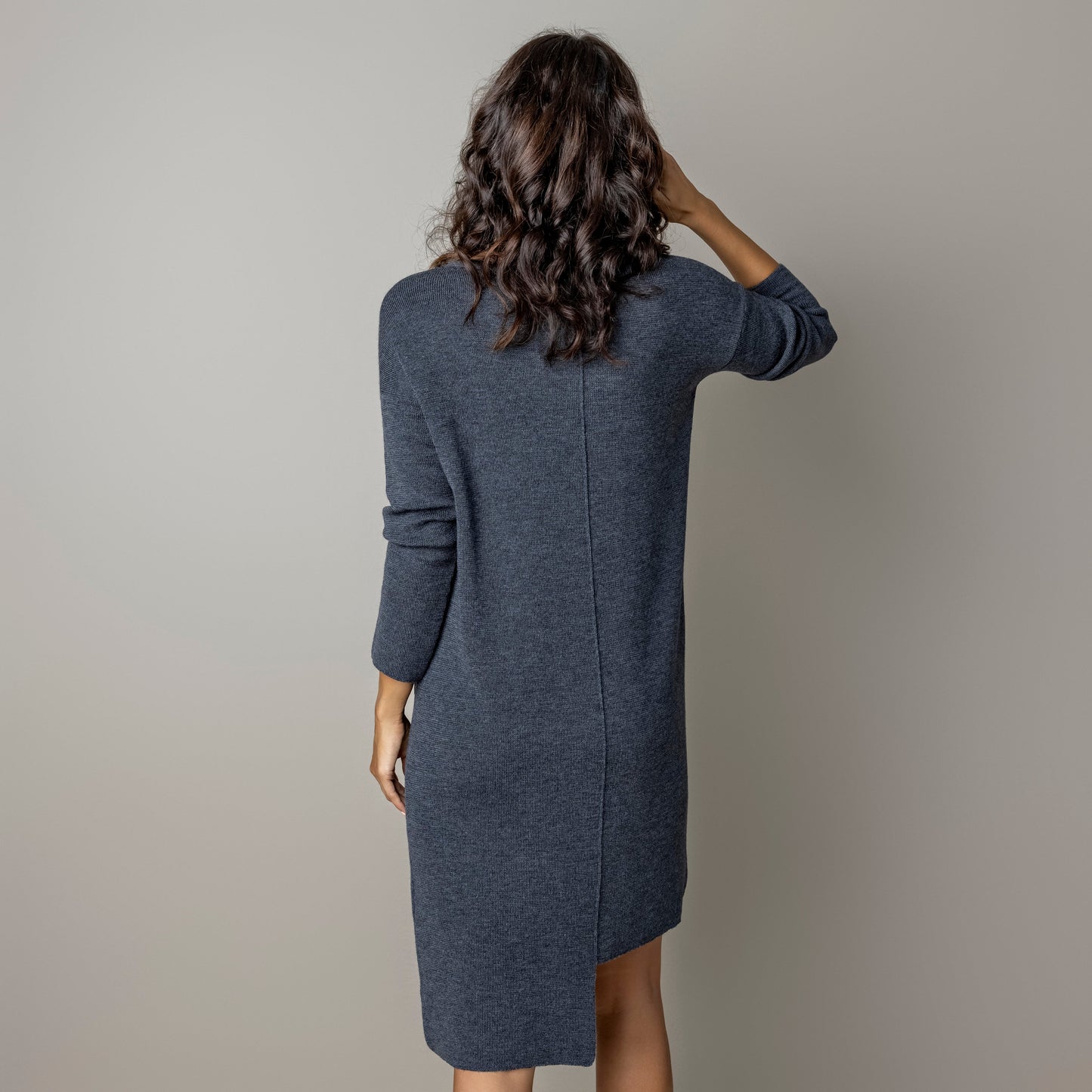Thin knit dress CLAUDIA - amazingly soft beauty 100 % merino wool - graphite