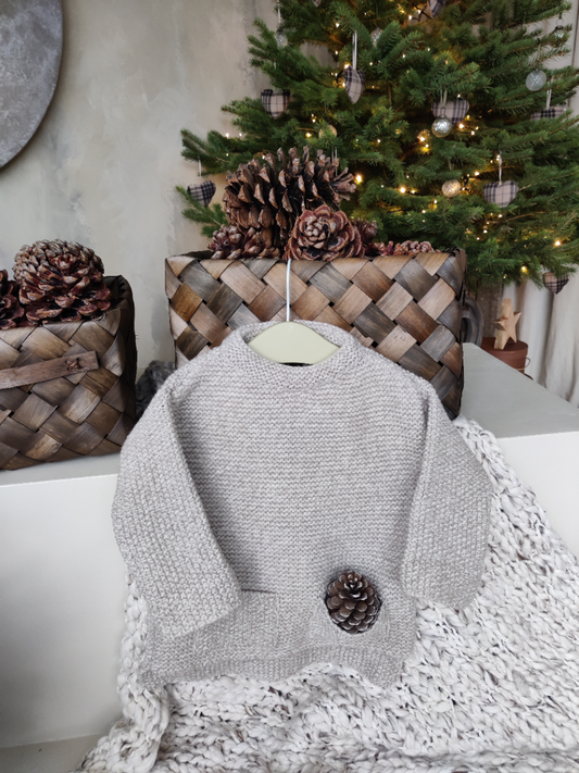 Kid wool alpaca sweater tunic - small grown up - cocoa