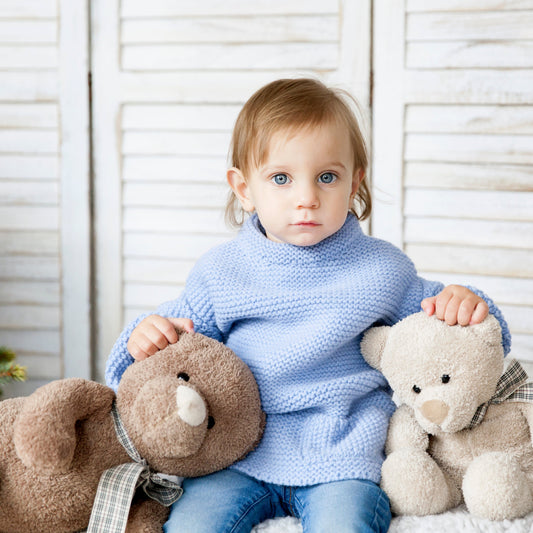 Kid wool alpaca sweater tunic - small grown up - light blue