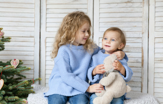 Kid wool alpaca sweater tunic - small grown up - light blue