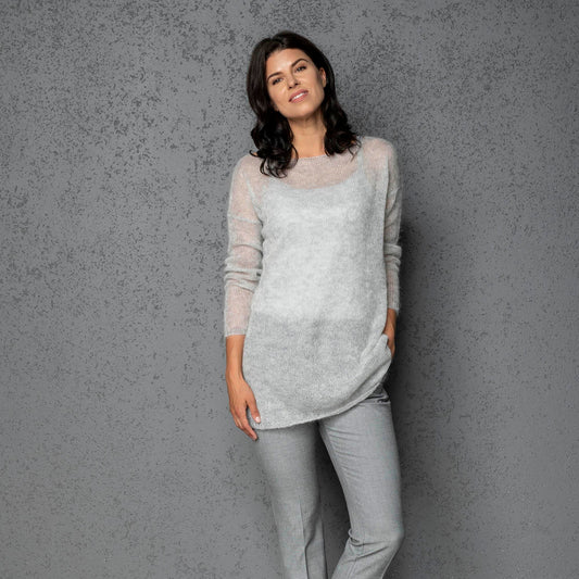 Knit lightweight mohair sweater pullover DUNE - beige