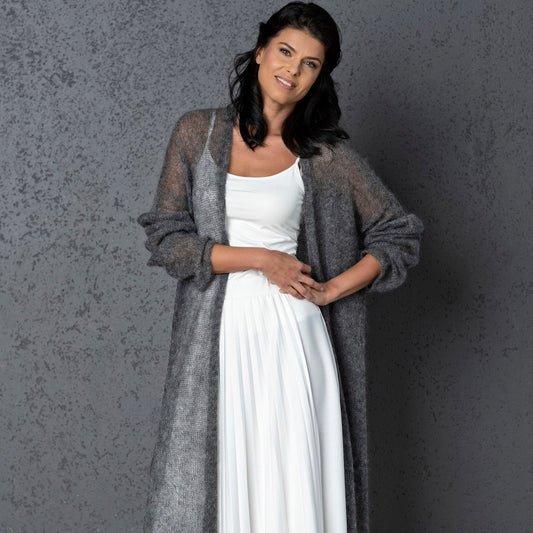 Wedding knitted mohair cardigan Wind - gray