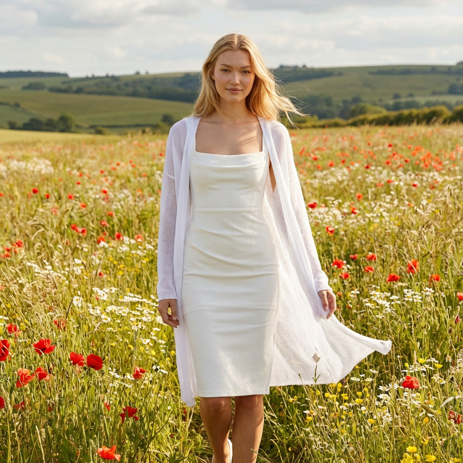Bridal wedding knitted mohair cardigan Wind - White