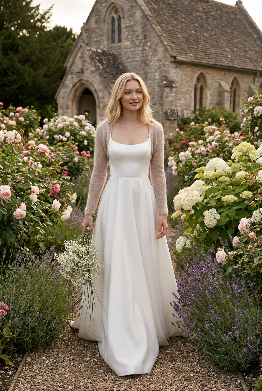 Boléro de mariage en mohair Anna - beige