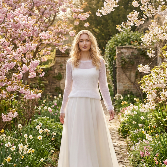 Pull de mariée en mohair Adele - blanc